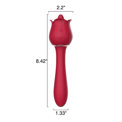 Rose Toy Tongue Licking Long Stick with Vibration